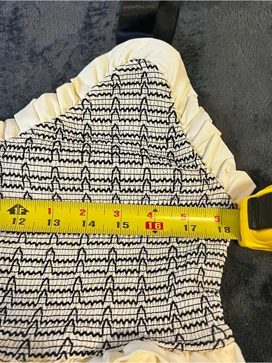 Amazon Smocked Tiered Ruffle Tie Shoulder Festival Cottagecore Peasant Dress S - Picture 7 of 11